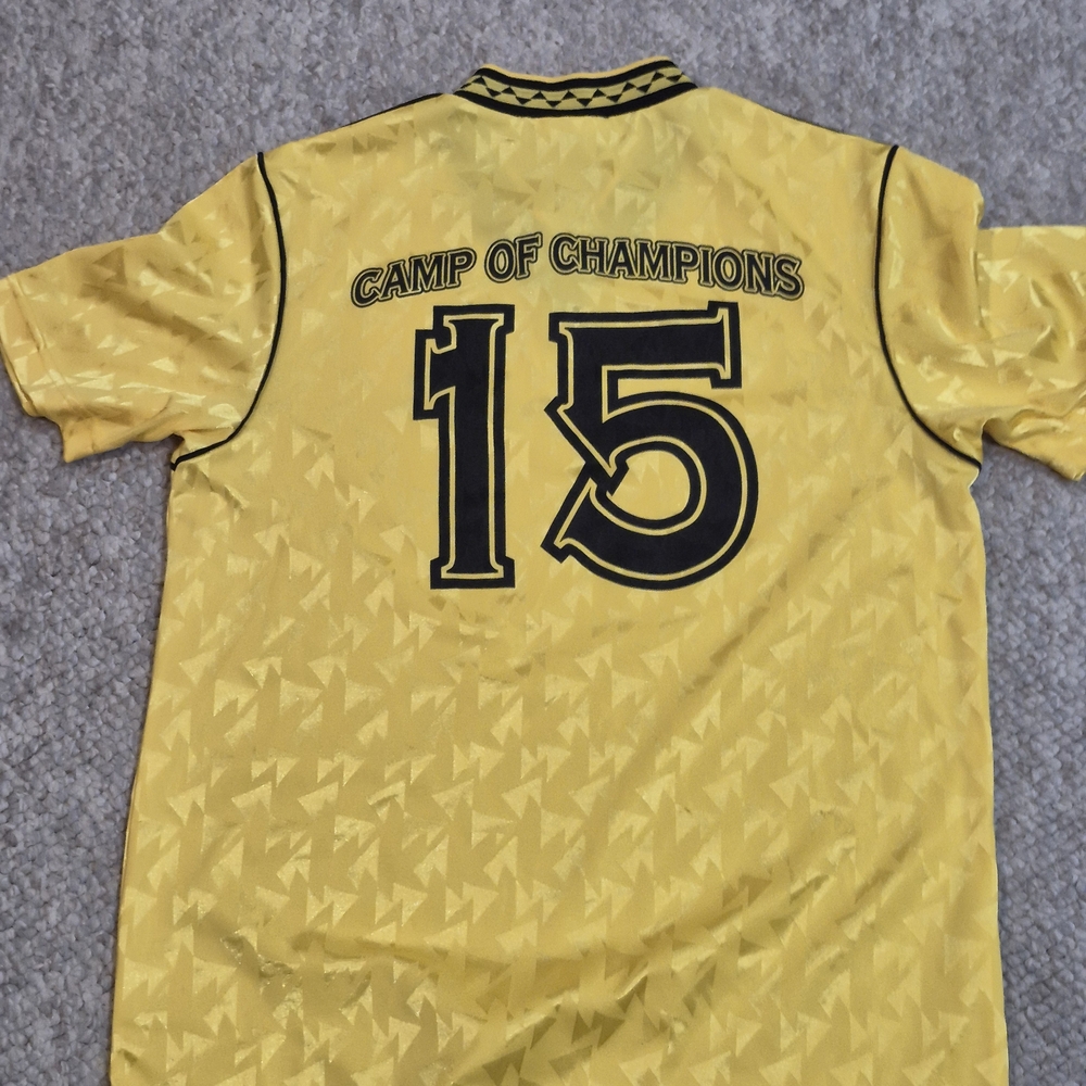Yellow Soccer Jersey with Emblem - Picture 2 of 4